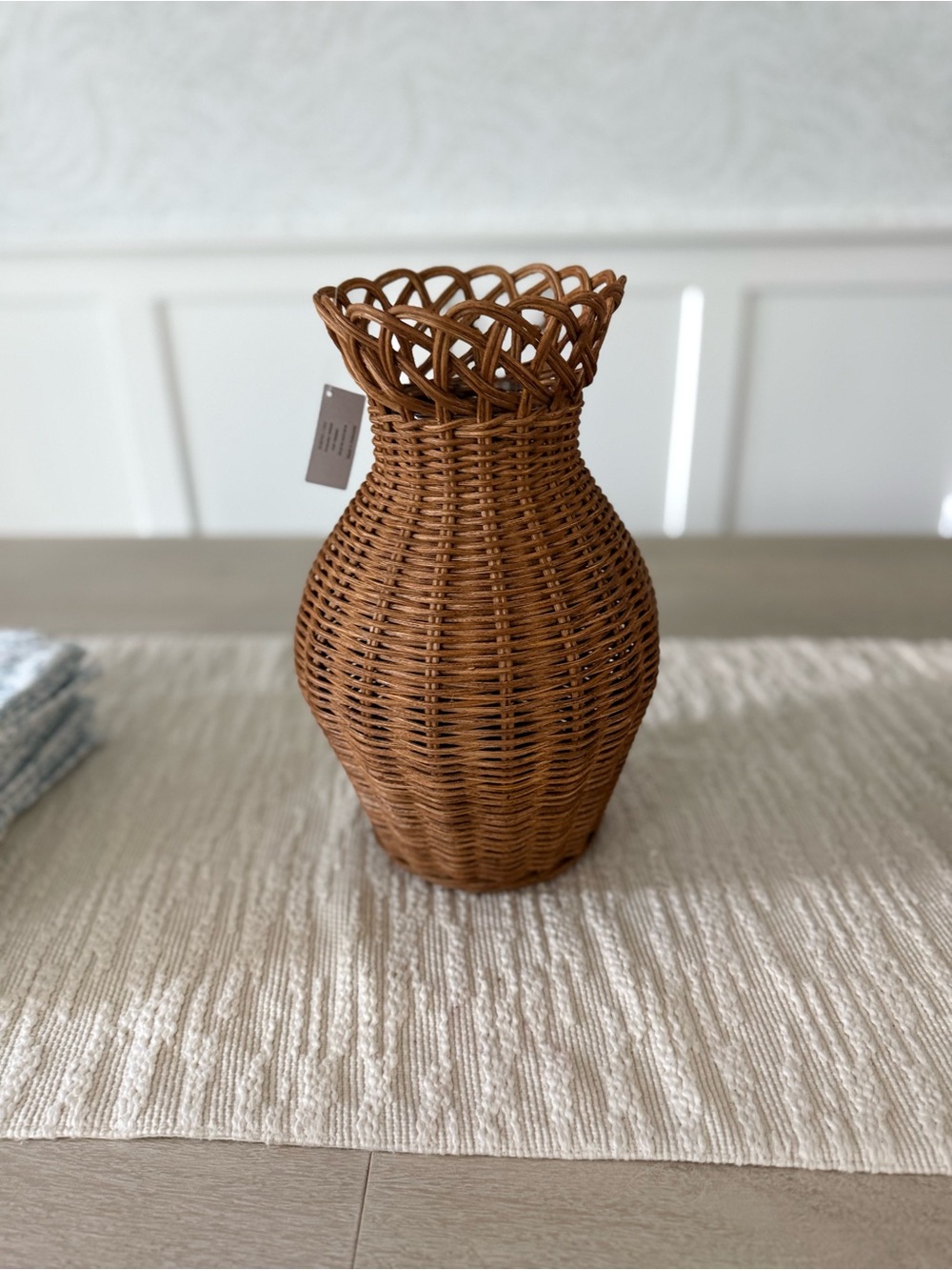 Serena & Lily Woven Rattan Vase - Brown